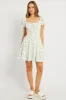 White Ditsy Fit And Flare Dress Mini sold by Ally Fashion