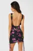 Black Floral Bodycon Dress Sleeveless Floral Mesh Ruffle sold by Ally Fashion