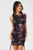 Black Floral Bodycon Dress Sleeveless Floral Mesh Ruffle sold by Ally Fashion