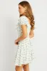 White Ditsy Fit And Flare Dress Mini sold by Ally Fashion