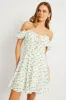 White Ditsy Fit And Flare Dress Mini sold by Ally Fashion