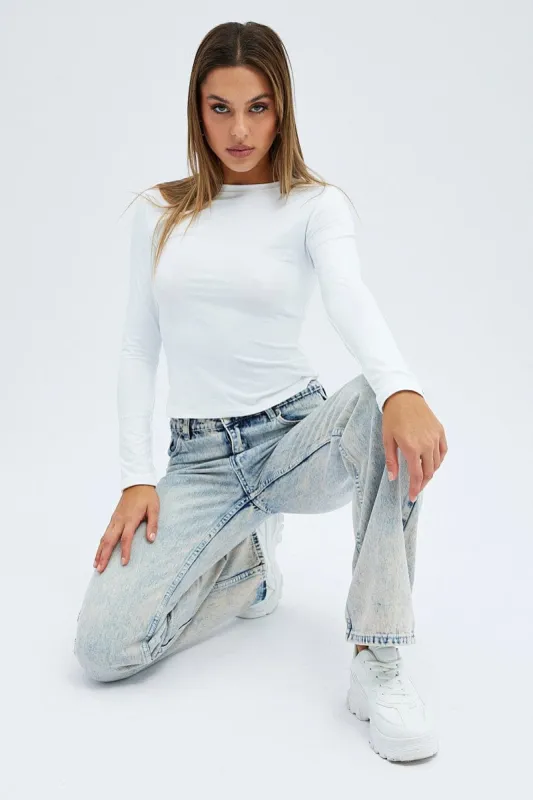 Denim Flare Jean Low Rise Dirty Wash sold by Ally Fashion