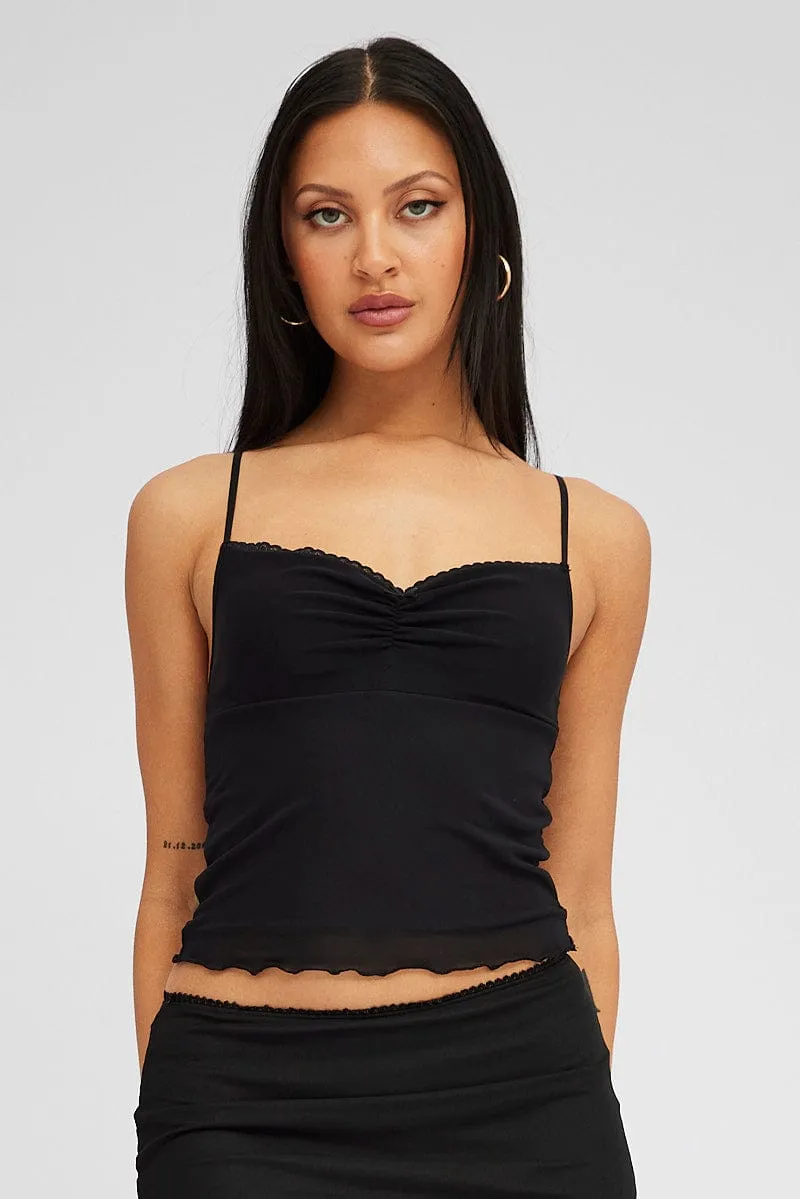 Black Mesh Singlet Top sold by Ally Fashion product image thumbnail 3