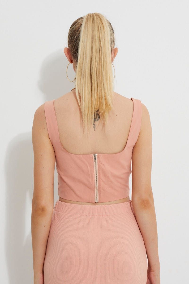 Orange Designer Structured Crop Top sold by Ally Fashion product image thumbnail 3