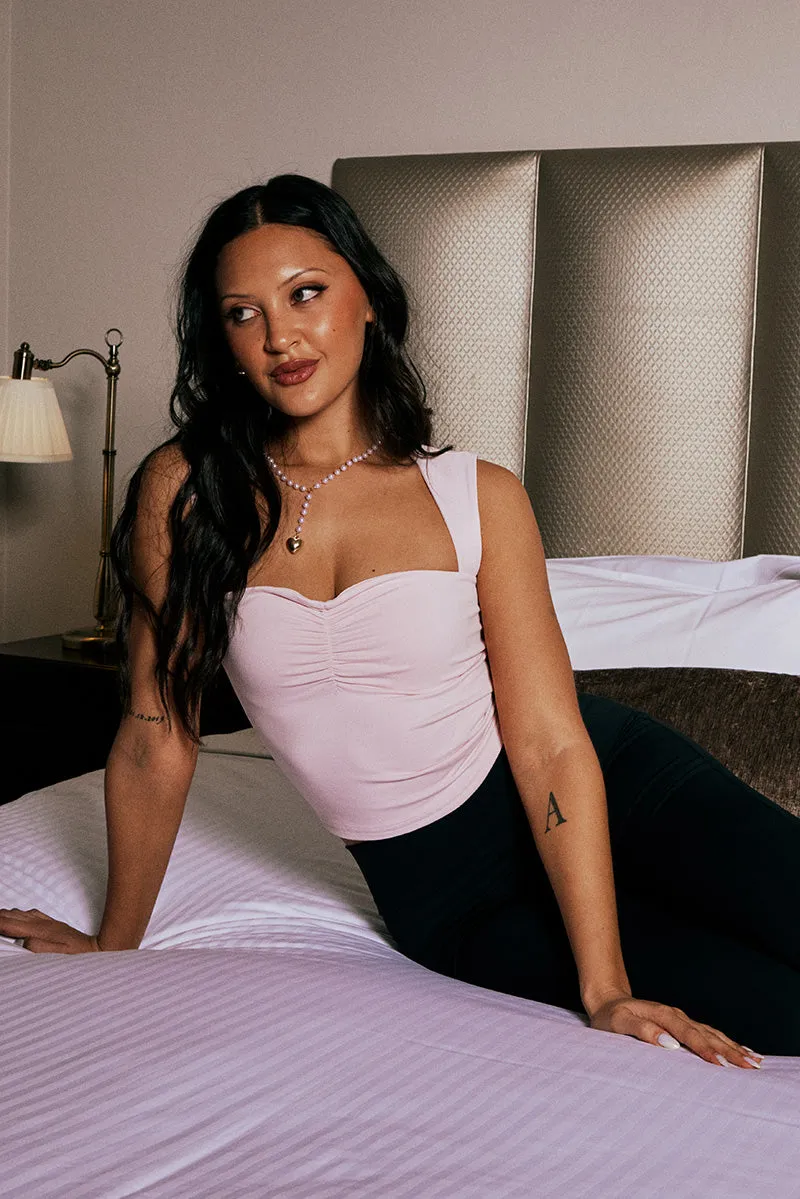 Pink Top Sleeveless Sweetheart Neck Supersoft sold by Ally Fashion