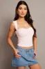 Pink Top Sleeveless Sweetheart Neck Supersoft sold by Ally Fashion
