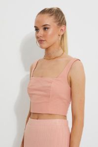Orange Designer Structured Crop Top sold by Ally Fashion