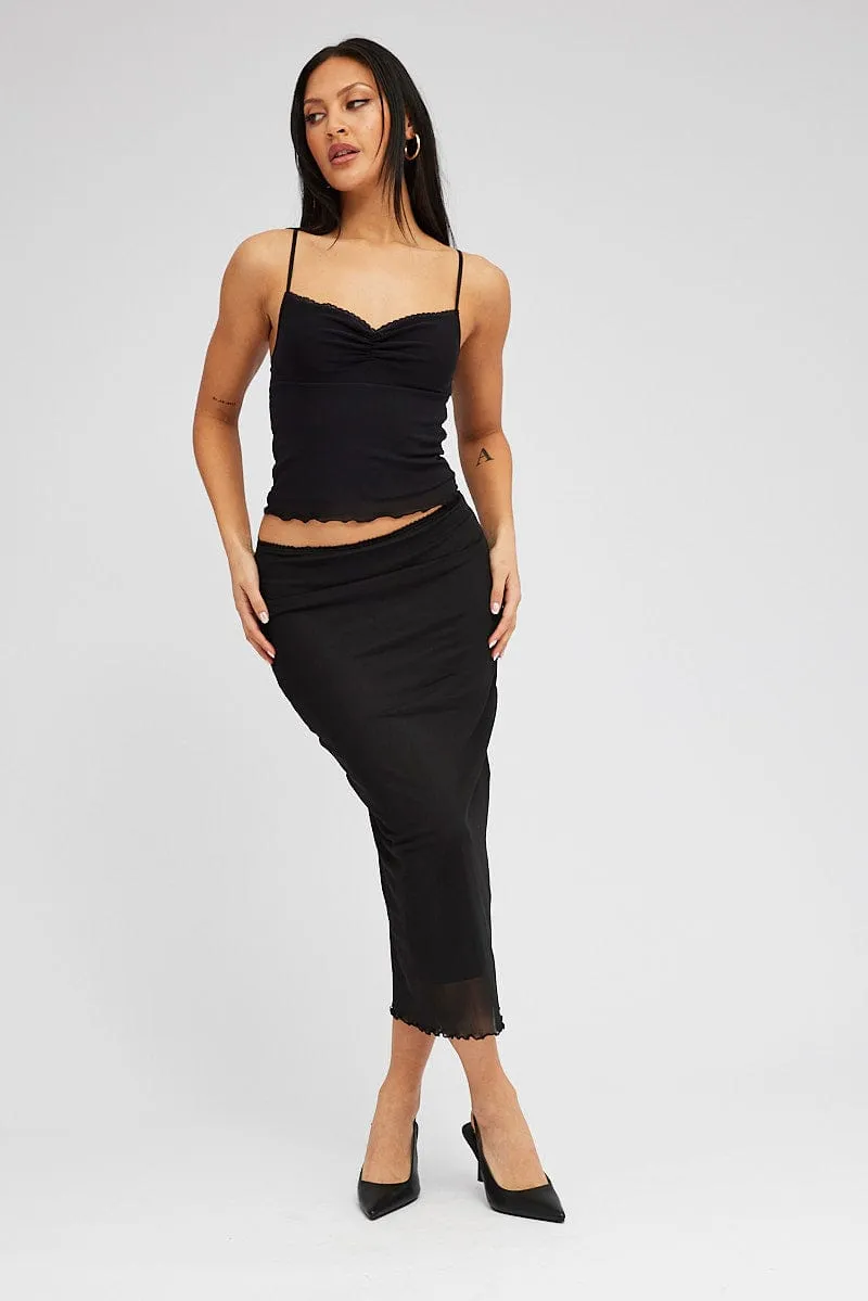 Black Mesh Singlet Top sold by Ally Fashion product image thumbnail 2