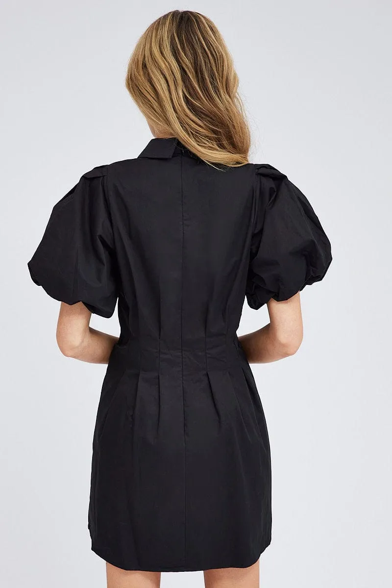 Black Shirt Dress Short Sleeve sold by Ally Fashion product image thumbnail 5