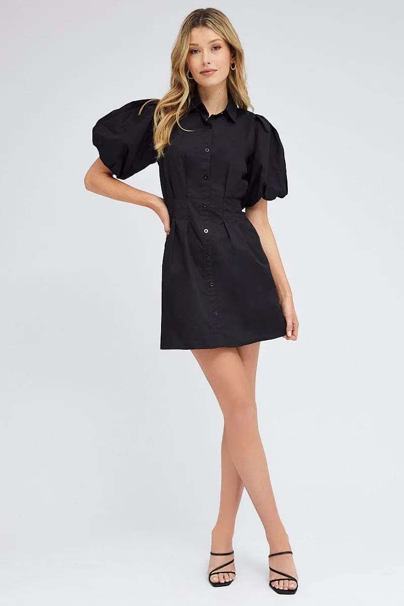 Black Shirt Dress Short Sleeve sold by Ally Fashion product image thumbnail 2