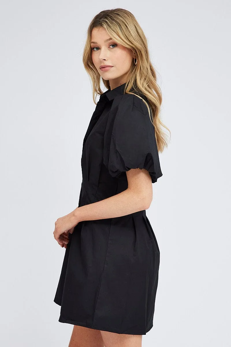 Black Shirt Dress Short Sleeve sold by Ally Fashion product image thumbnail 4