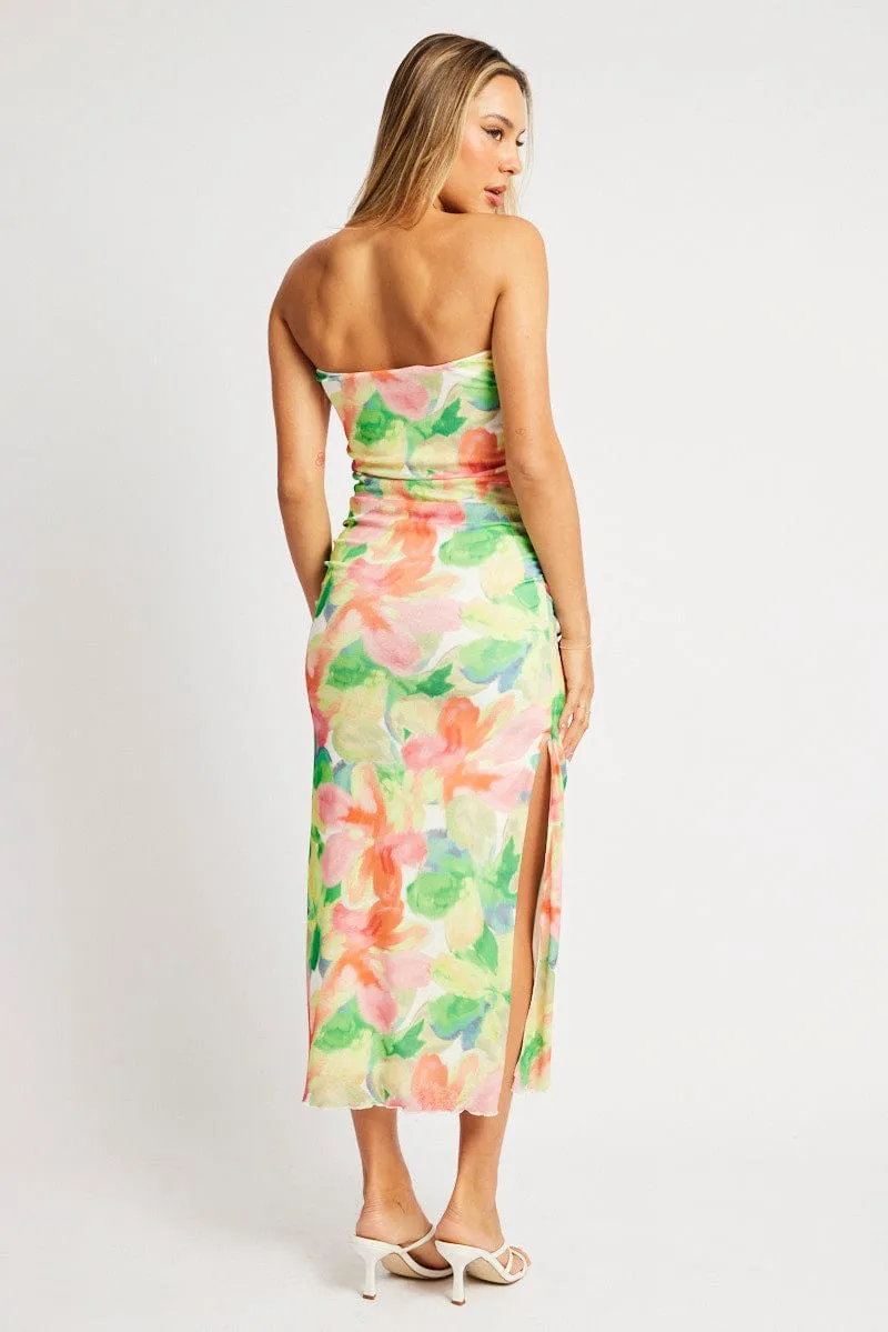 Multi Floral Bodycon Dress Boobtube Midi sold by Ally Fashion product image thumbnail 5