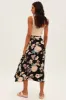 Black Floral High Waist Front Slit Floral Midi Skirt sold by Ally Fashion