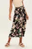 Black Floral High Waist Front Slit Floral Midi Skirt sold by Ally Fashion