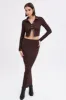 Brown Maxi Skirt Bodycon Textured Jersey sold by Ally Fashion