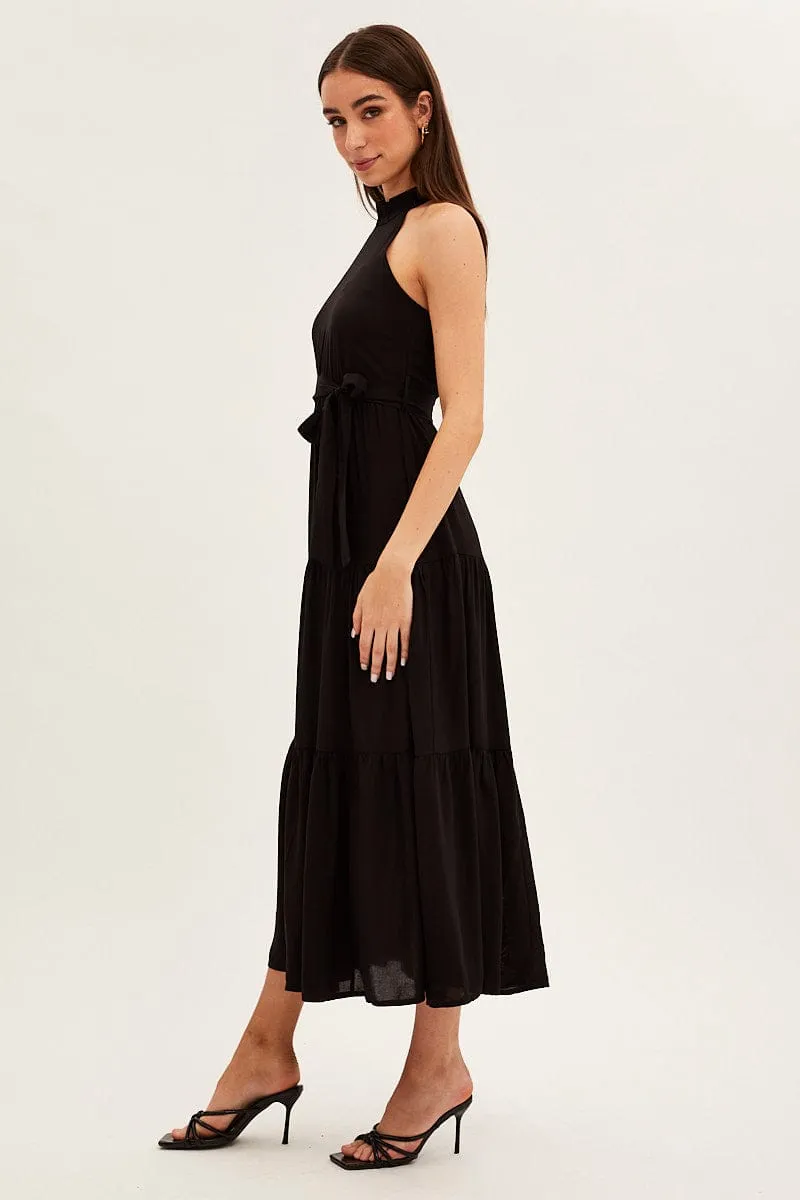 Black Halter Neck Maxi Dress sold by Ally Fashion product image thumbnail 4
