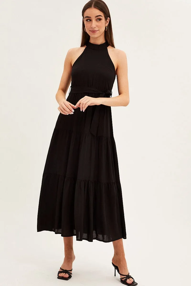 Black Halter Neck Maxi Dress sold by Ally Fashion