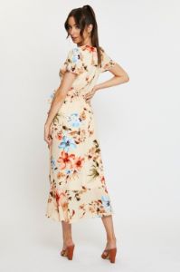 Print Midi Dress Short Sleeve V Neck sold by Ally Fashion