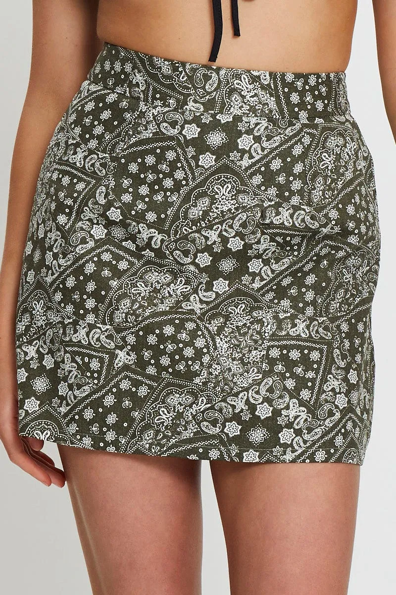 Print Demin Skirt Mini sold by Ally Fashion product image thumbnail 5