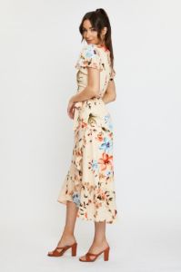 Print Midi Dress Short Sleeve V Neck sold by Ally Fashion