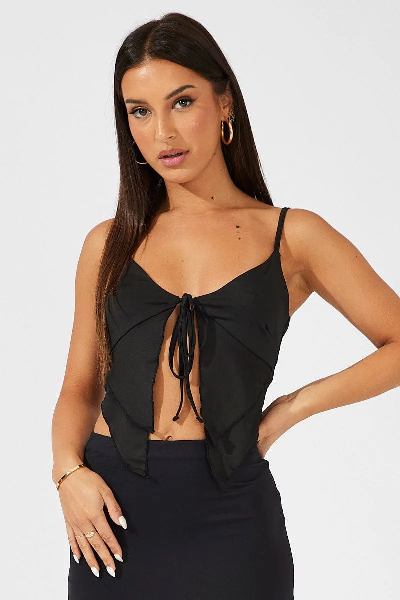 Black Tie Top Singlet sold by Ally Fashion product image thumbnail 3