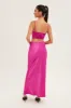 Pink Maxi Skirt Low Rise Elastic Waist Satin sold by Ally Fashion