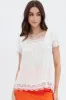 White Lace Trim Top sold by Ally Fashion
