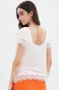 White Lace Trim Top sold by Ally Fashion