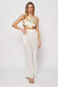 Print Scarf Top Sleeveless Halter  sold by Ally Fashion