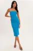 Blue Ribbed Evening Dress Strapless sold by Ally Fashion