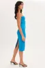 Blue Ribbed Evening Dress Strapless sold by Ally Fashion