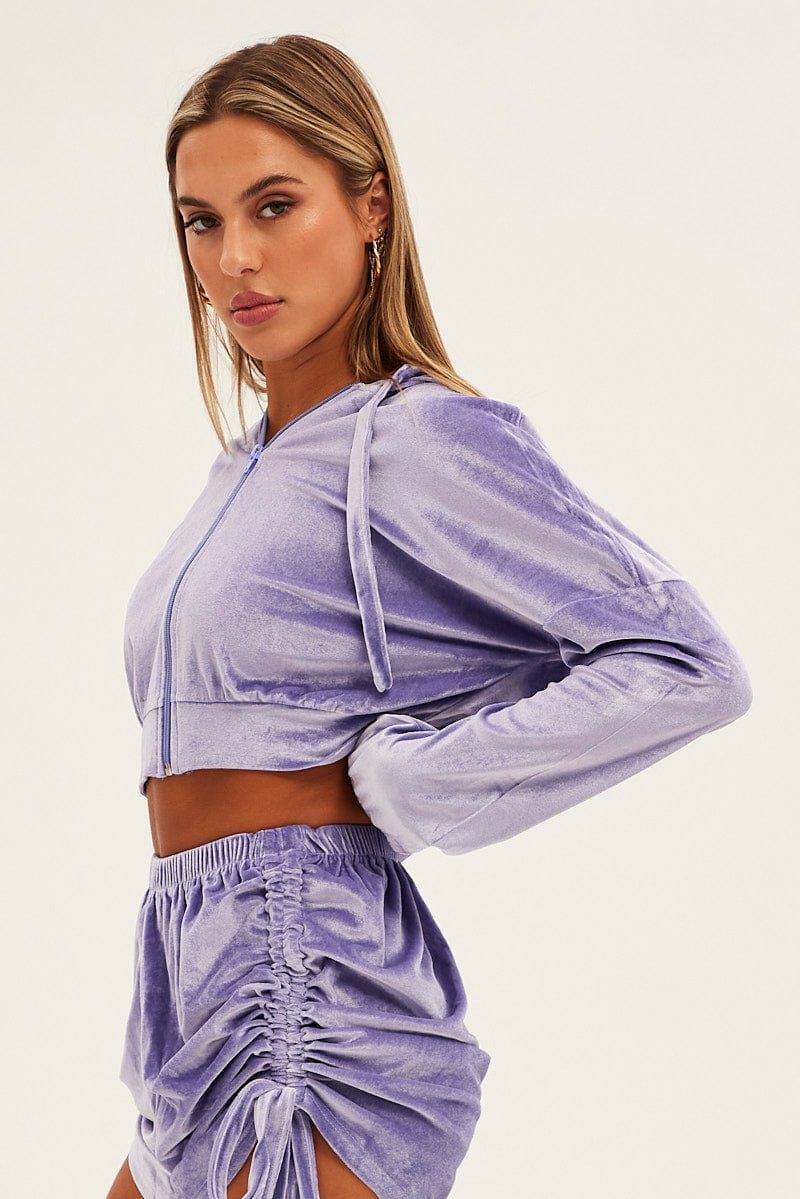 Purple Velvet Jacket Long Sleeve Hoodie sold by Ally Fashion product image thumbnail 4