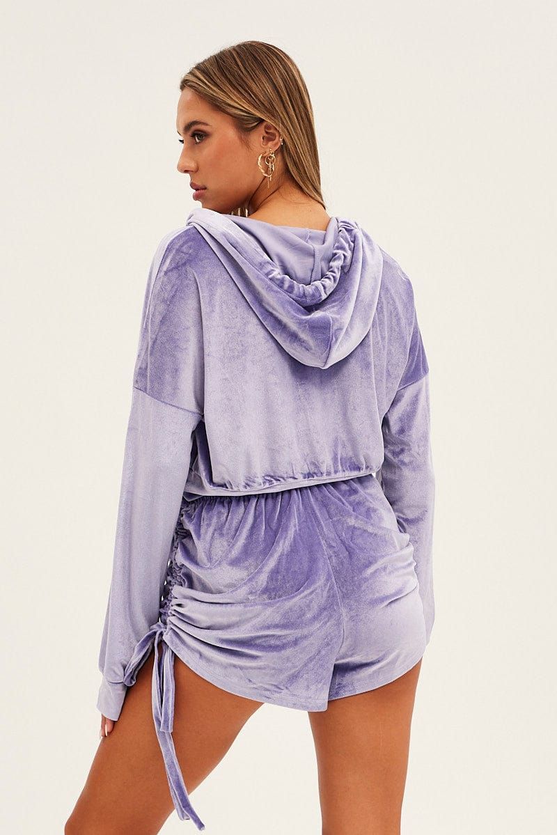 Purple Velvet Jacket Long Sleeve Hoodie sold by Ally Fashion product image thumbnail 5