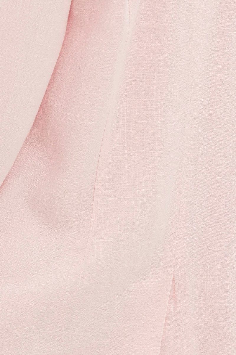 Pink Blazer Long Sleeve Single Breasted Linen Cotton sold by Ally Fashion product image thumbnail 5