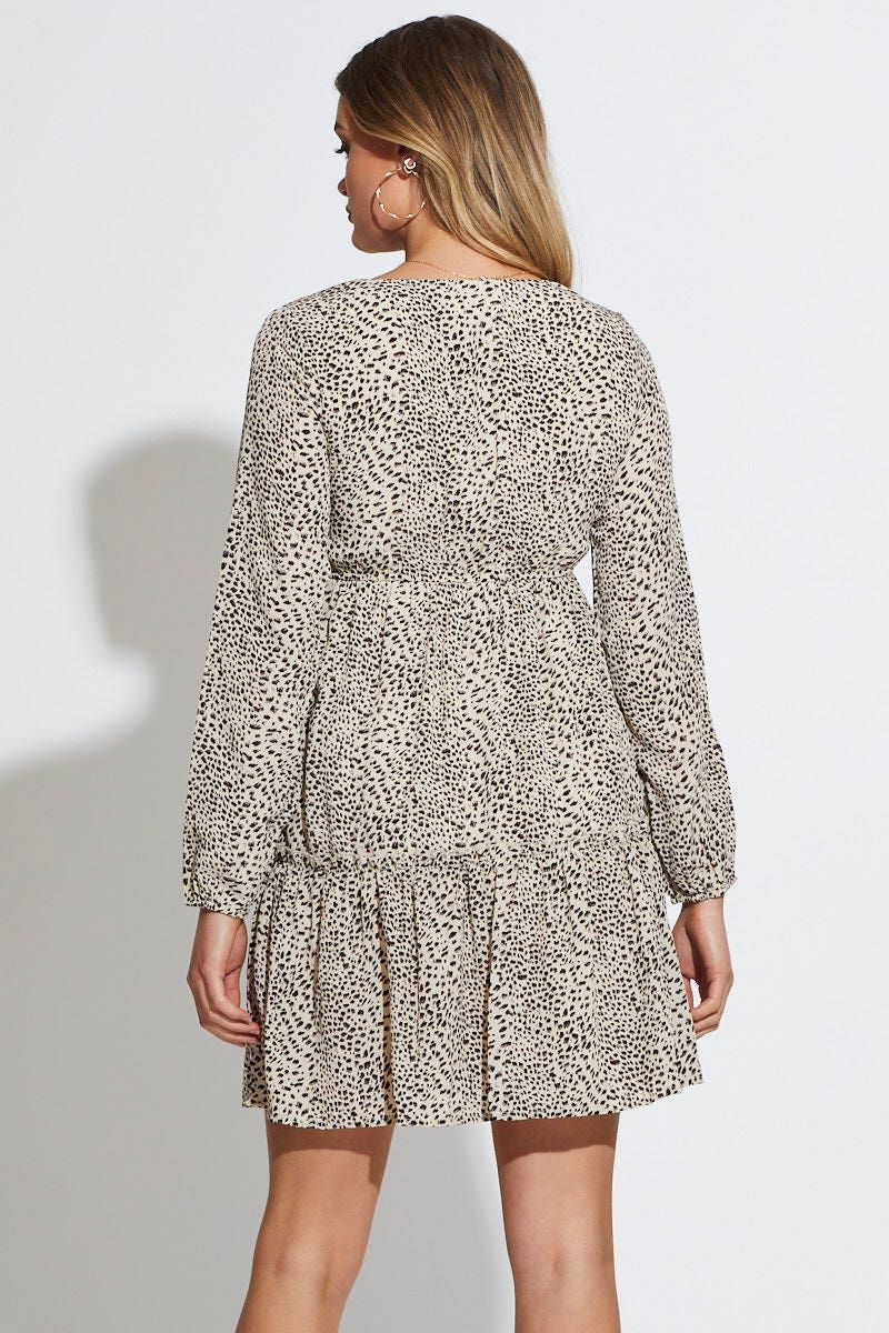 Print Mini Dress Long Sleeve Relaxed sold by Ally Fashion product image thumbnail 4