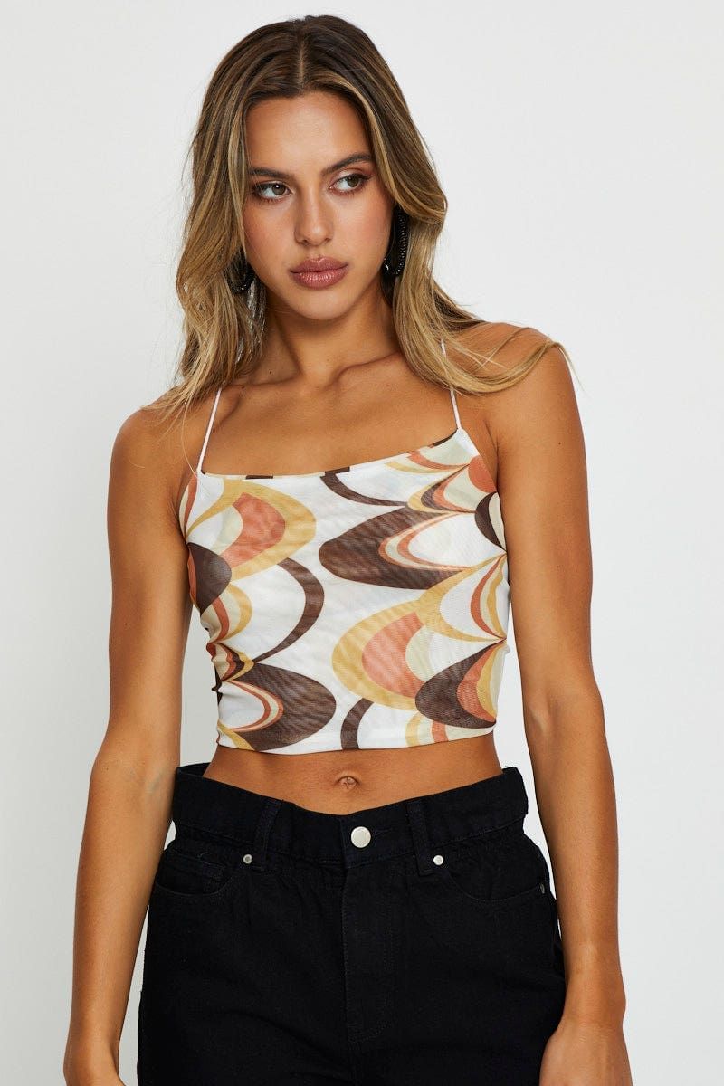 Print Crop Top sold by Ally Fashion