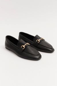 Black Flat Loafers With Buckle sold by Ally Fashion