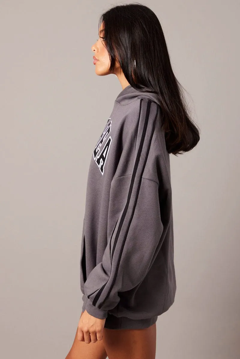 Grey Hoodie Sweater Long Sleeve Graphic sold by Ally Fashion product image thumbnail 4