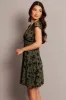 Green Ditsy Mini Dress Short Sleeve Burn out sold by Ally Fashion