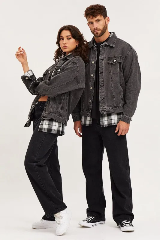 Black Denim Jacket Long Sleeve sold by Ally Fashion