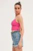 Blue Denim Shorts High Waist Paperbag sold by Ally Fashion