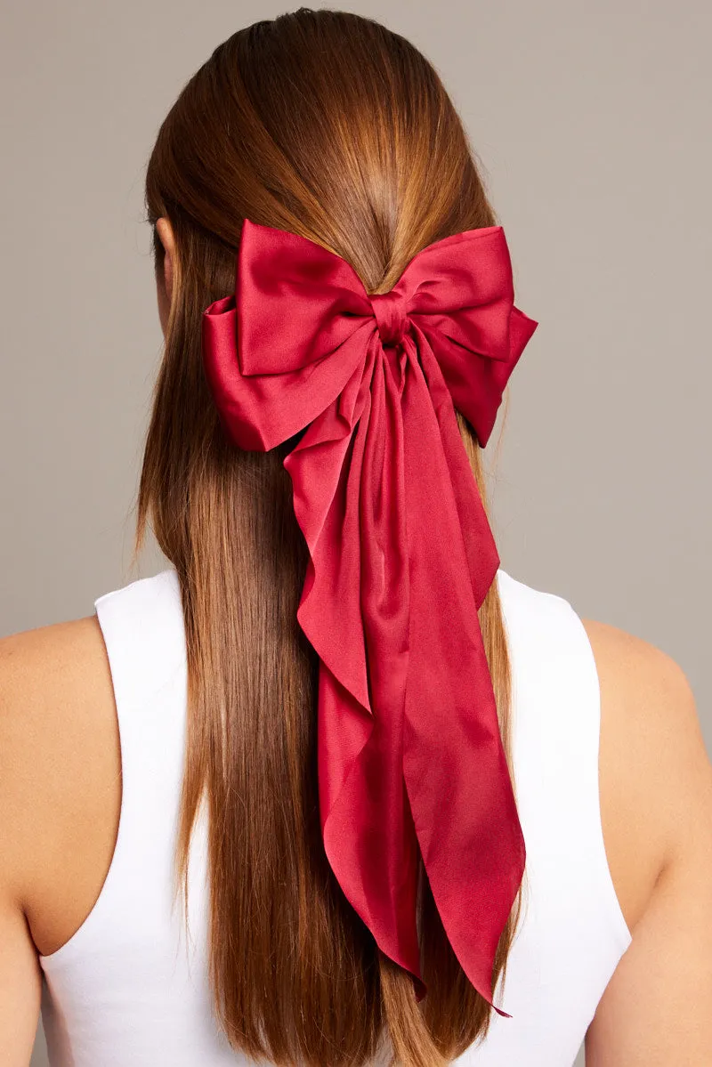 Red Large Bow Hair Clip sold by Ally Fashion