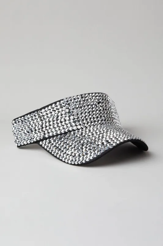 Black Rhinestones Decor Visor sold by Ally Fashion