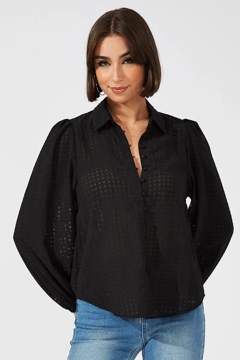 Black Shirt Long Sleeve Texture sold by Ally Fashion product image thumbnail 3