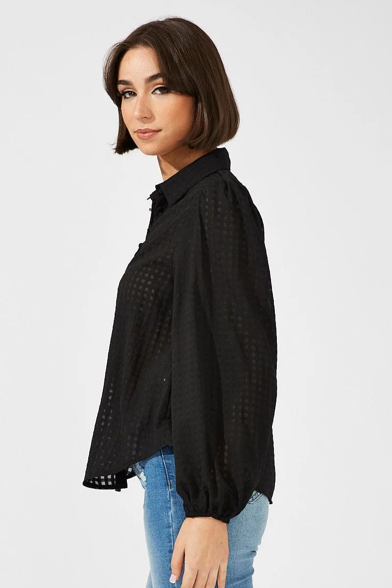 Black Shirt Long Sleeve Texture sold by Ally Fashion product image thumbnail 4