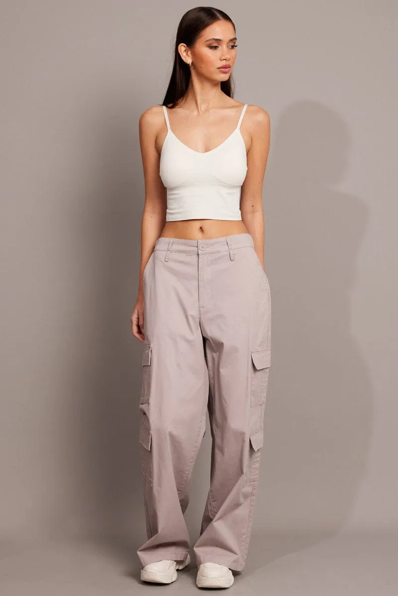 Beige Cargo Pants Low Rise sold by Ally Fashion product image thumbnail 2