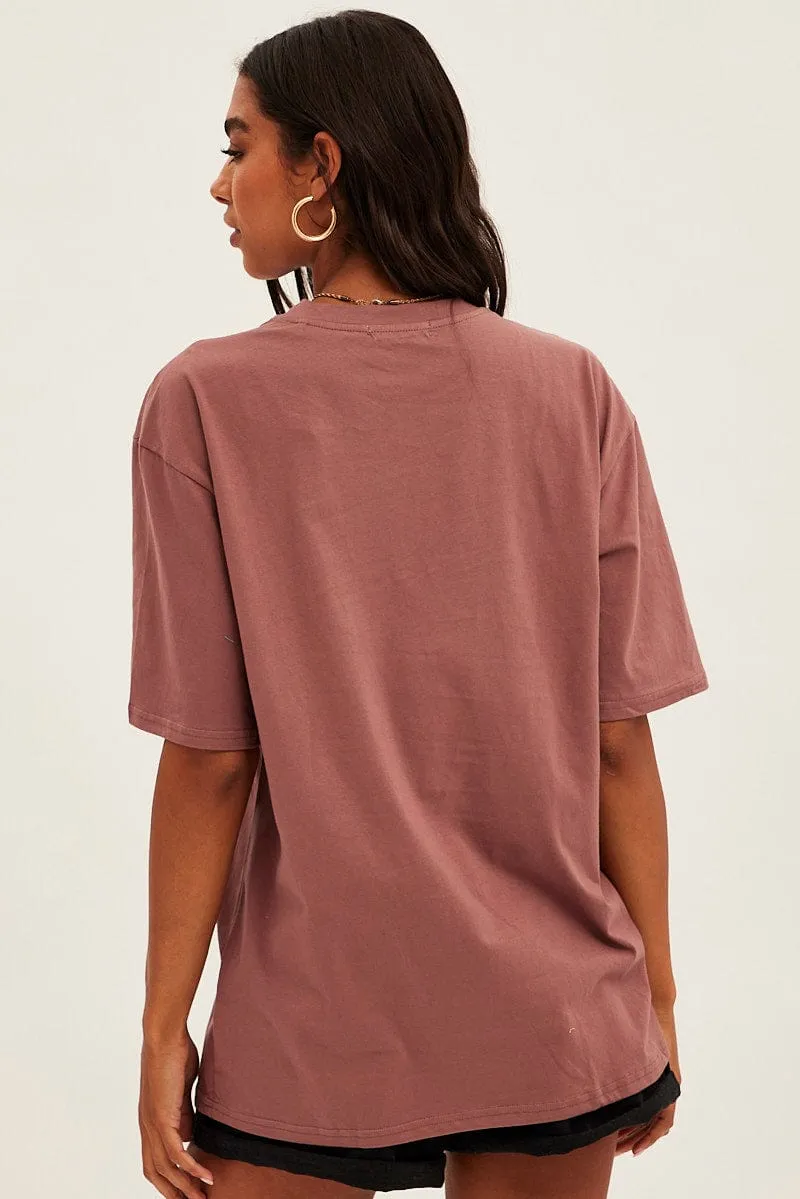 Brown T Shirt Short Sleeve Crew Neck New York Cotton sold by Ally Fashion product image thumbnail 5