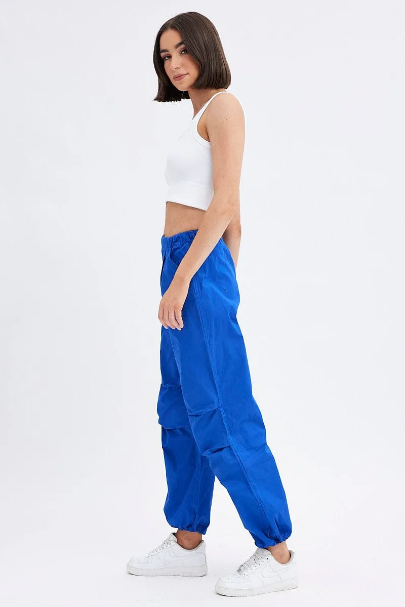 Blue Parachute Cargo Pants Low Rise sold by Ally Fashion product image thumbnail 5