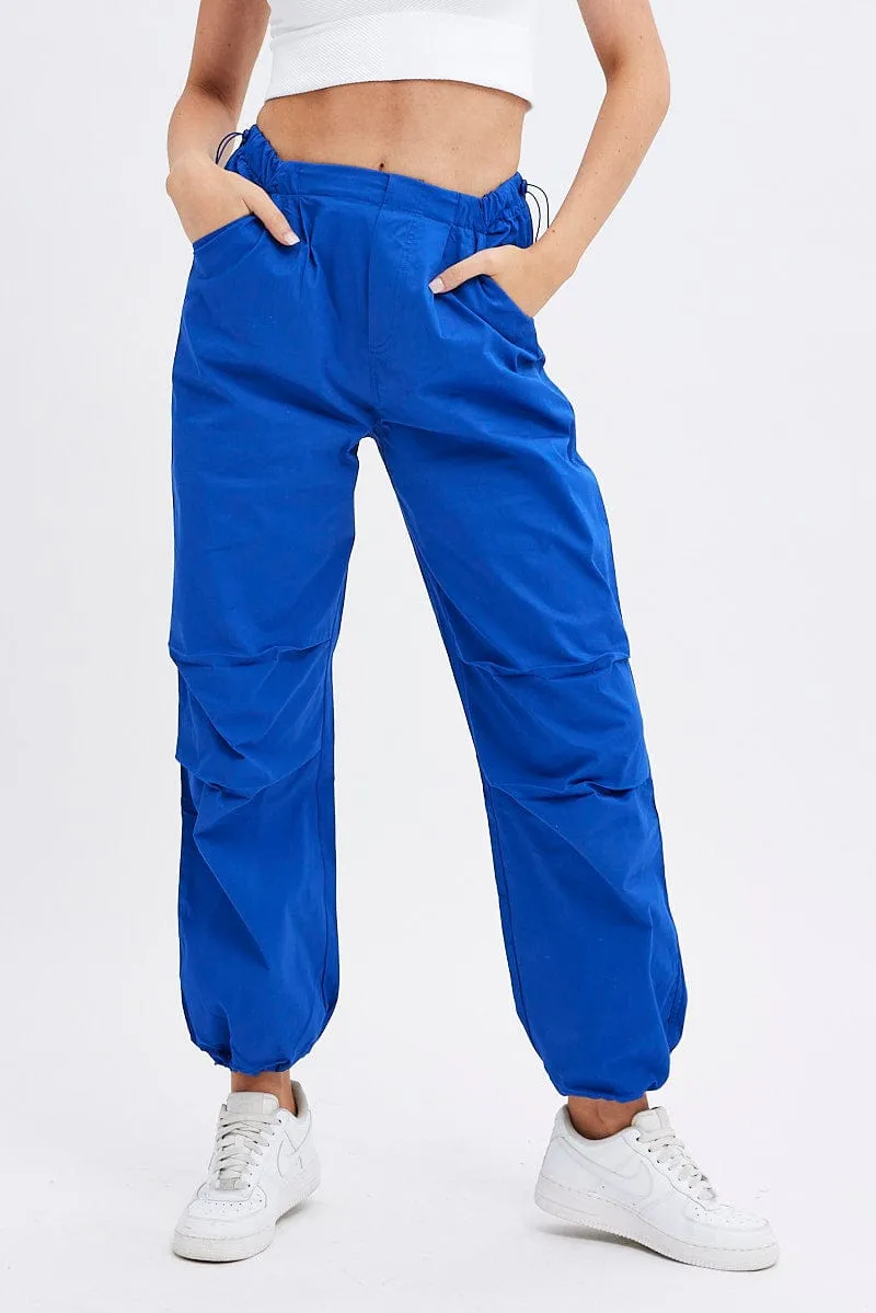 Blue Parachute Cargo Pants Low Rise sold by Ally Fashion product image thumbnail 3