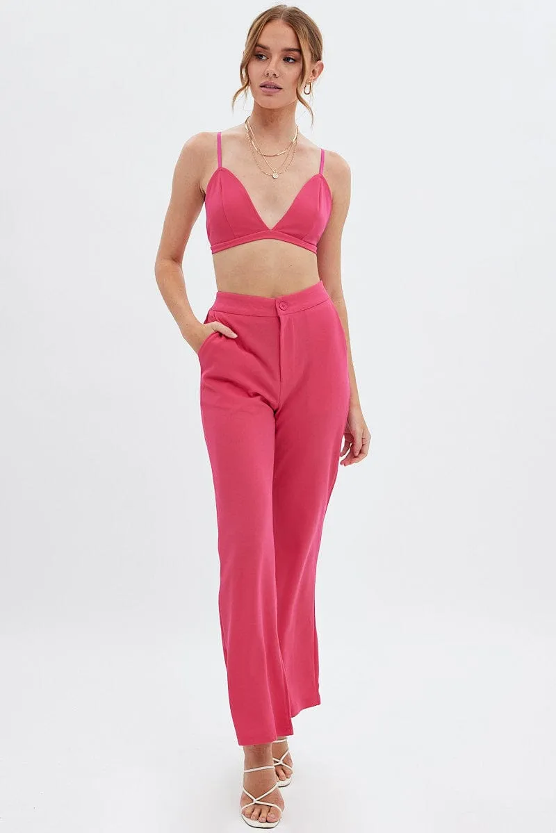 Pink High Waist Pants sold by Ally Fashion product image thumbnail 3
